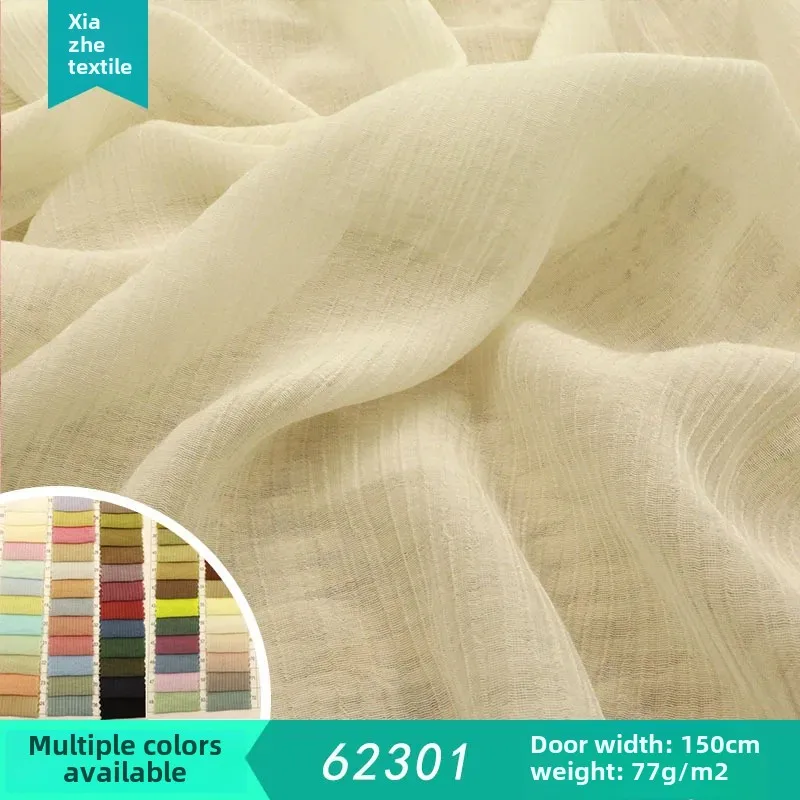 Lightweight Summer YH-62301 Rayon Nylon Blend Slightly Transparent Pleated Fabric for Women's Skirts Clothing Accessories