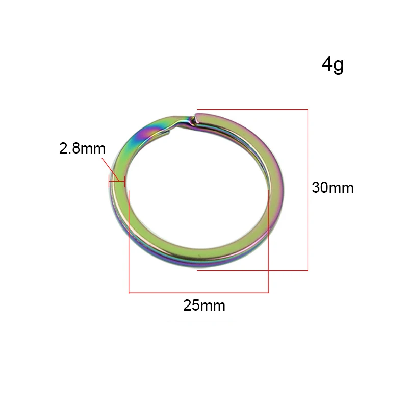 10-50-pcs 19-25mm Rainbow Custom Diy Metal Flat O Split Circle Easy Open  Key ring Buckle Hook Clasp Hardware For Bags - AliExpress