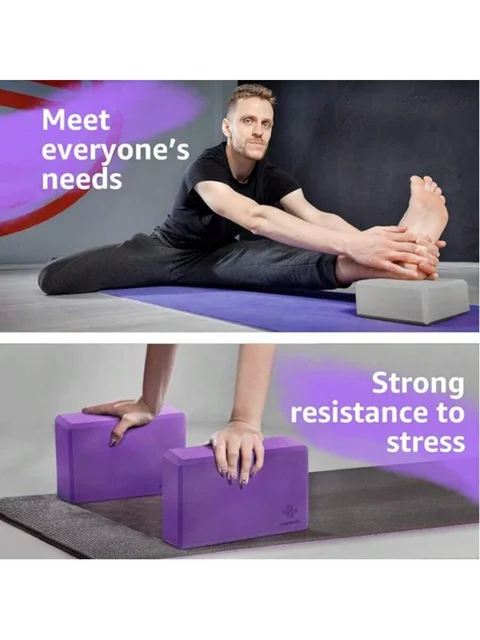 Two pieces of home leisure yoga bricks, Pilates foam bricks, multi-functional reinforcement mats, home fitness equipment foam br Two pieces of home leisure yoga bricks, Pilates foam bricks, multi-functional reinforcement mats, home fitness equipment foam br