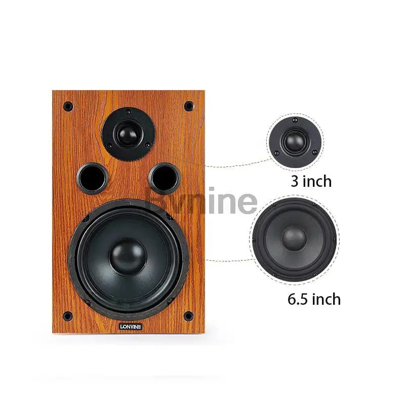 200W 6.5 Inch Desktop Two-Way Speaker High Power HiFi Audio Speaker Passive Bookshelf Surround Home Theater Sound Box