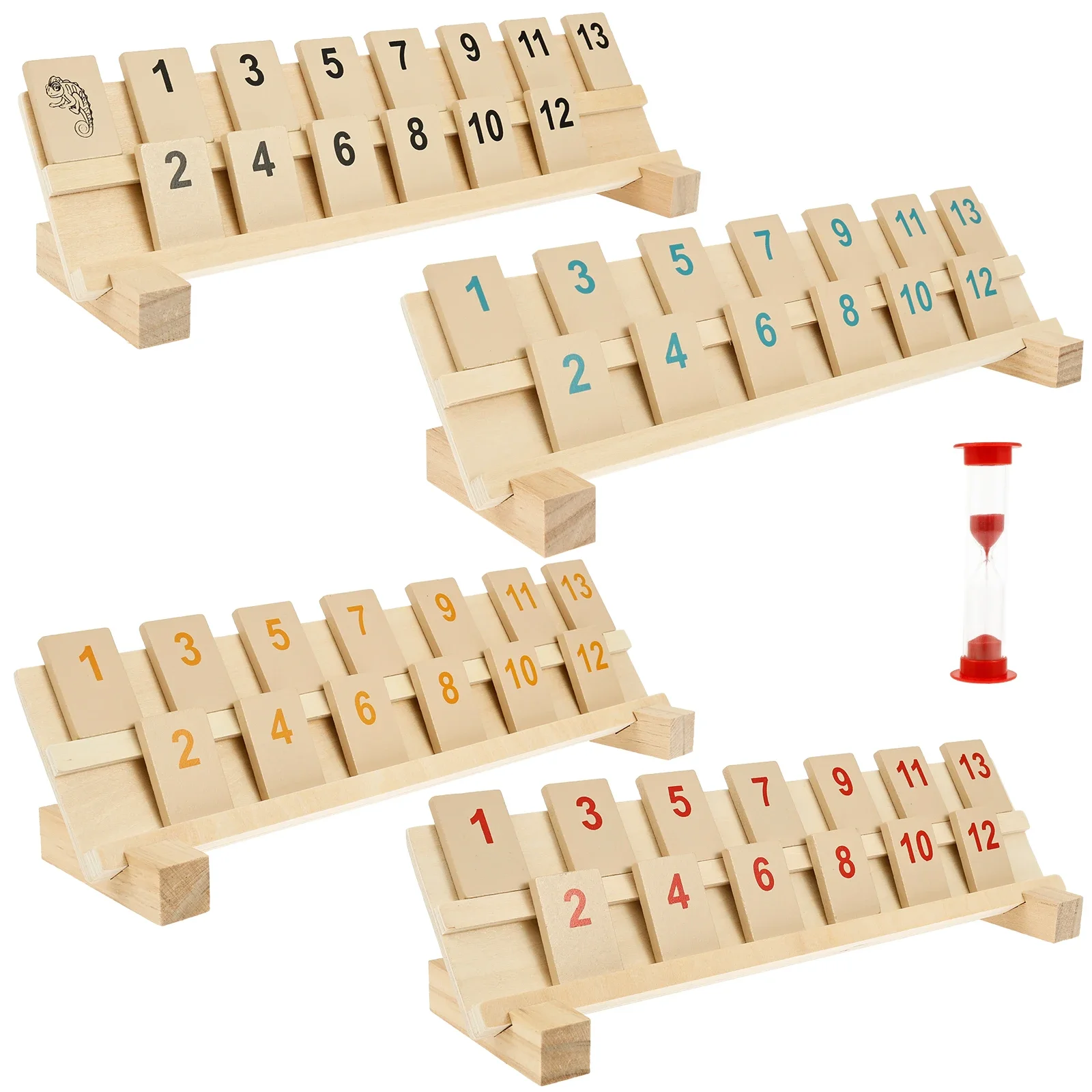 Rummy Cube Game with 4 Racks, 106 Rummy Cube Game Set with Portable Case, Tiles Travel Set for Family Classic Board Games
