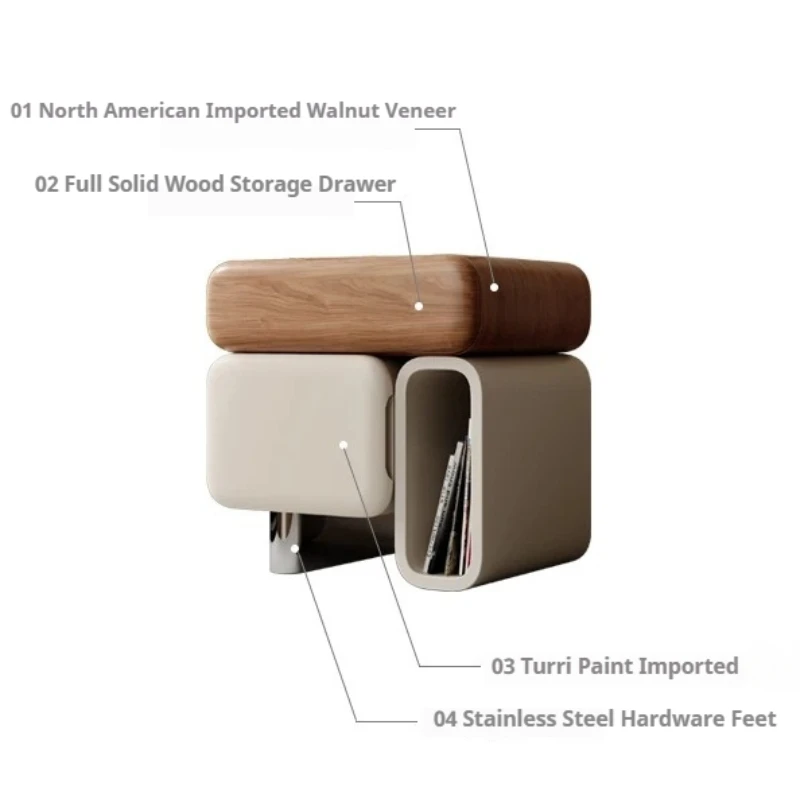 Narrow Bedside Table Bed Side Bookcase Living Room Auxiliary Tables Bedroom Storage Cute Coffee Mesas Nachttisch Dresser