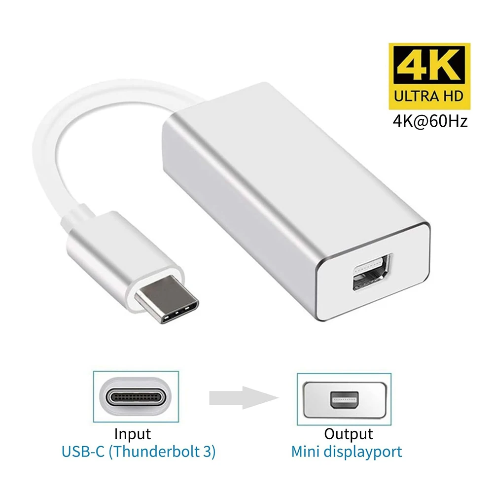 

USB C To 4K60Hz DP Adapter Type-C(Thunderbolt3) to Mini DisplayPort(Not Thunderbolt 2) Converter Cable for Macbook LED Monitor