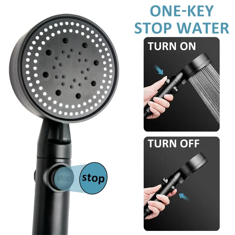 Shower Nozzle Indoor Multifunctional Five-Speed Pressurised Handheld Large Outflow Frosted Lotus Hose Household Sets