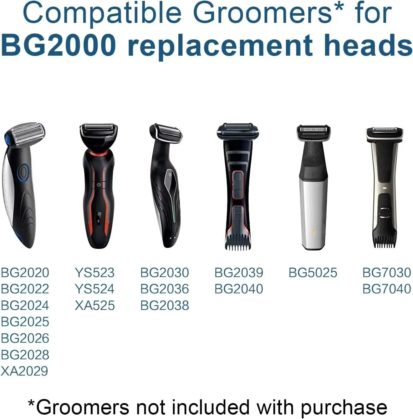 필립스 Norelco Bodygroom BG7030,BG7040,BG2020,BG2022,BG2024,BG2025,BG2026,BG2028,BG2029,BG2030용 BG2000 교체용 포일 헤드