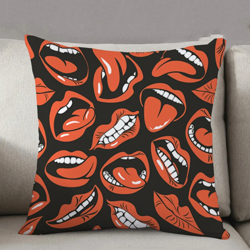 

Red Lips Pillow Covers Decorative Cushions for Bed Cushion Cover 40*40 Fall Decoration Pillowcases 40x40 Lounge Chairs 45*45