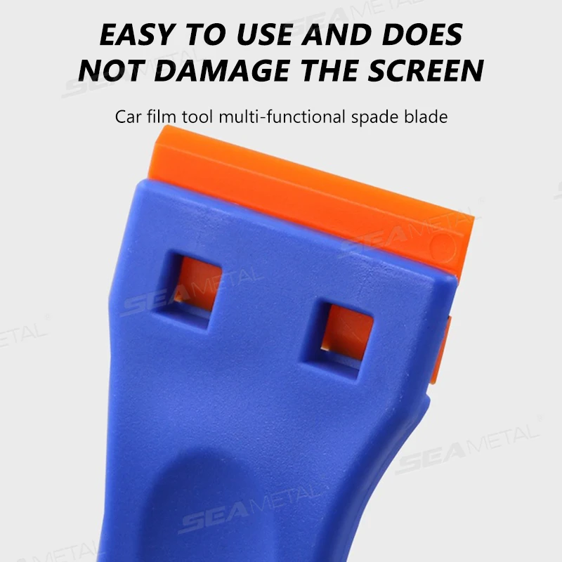 SEAMETAL Plastic Razor Blade Scraper Glue Remover with 10Pcs Blades Car Glass Cleaning Razor Scraper for Removing Sticker Labels