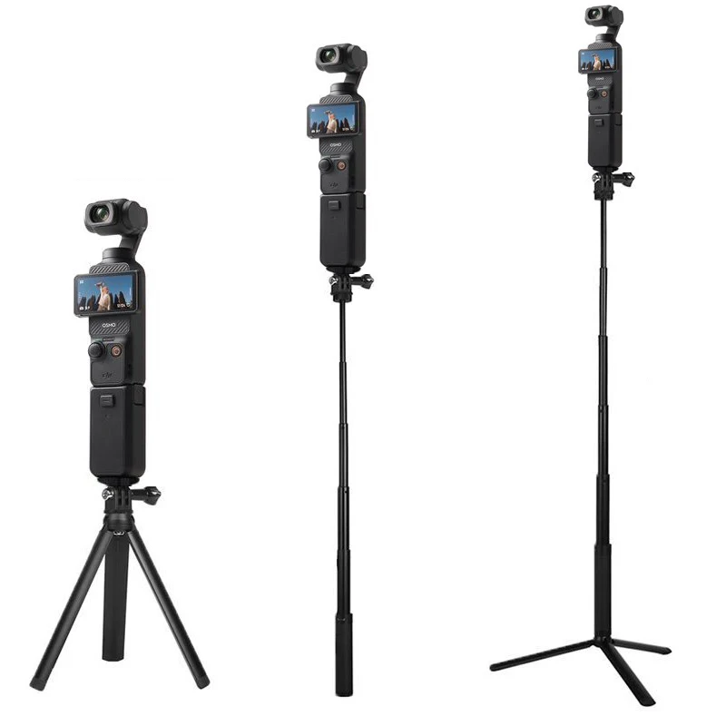 Description Picture 2 of item2in1 Metal Selfie Stick Tripod Lengthen Holder Telescopic Rod for DJI Osmo Pocket 3 Camera Gimbal Accessories