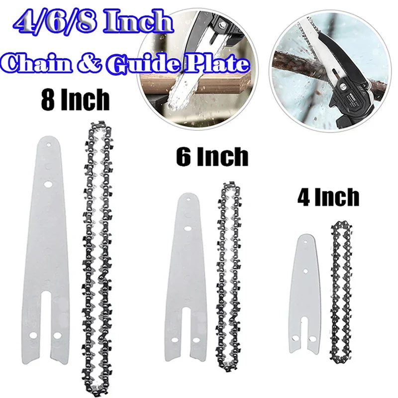 

4 Inch 6 Inch 8 Inch Mini Chainsaw Chain 1/4" Pitch .043" Gauge 28/37/48 DL Semi Chisel Electric Chainsaw Chain Guide Plate