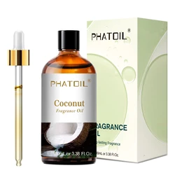 Exotic Aromatherapy Fragrance Oil Blend - Coconut, Vanilla, Strawberry, Cherry, Lemon, and Papaya - 100ml (Coconut)