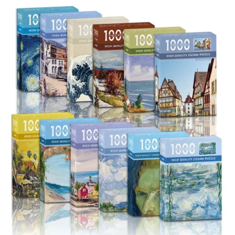 

Puzzle Toys Games 1000 Pieces Paper Jigsaw Montessori Gift Ornament Intellectual Decompressing DIY Art Paiting Decoration