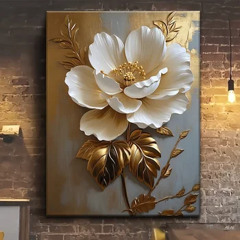 White Floral Canvas Art 1