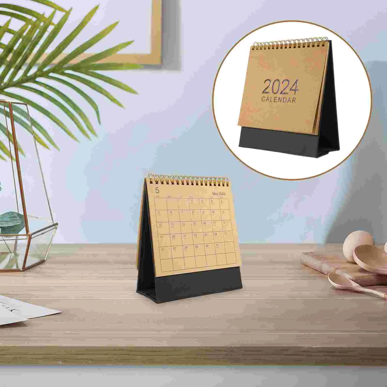

Stylish Table Calendar Free Standing Flipped Calendar Tabletop 2024 Calendar Decor