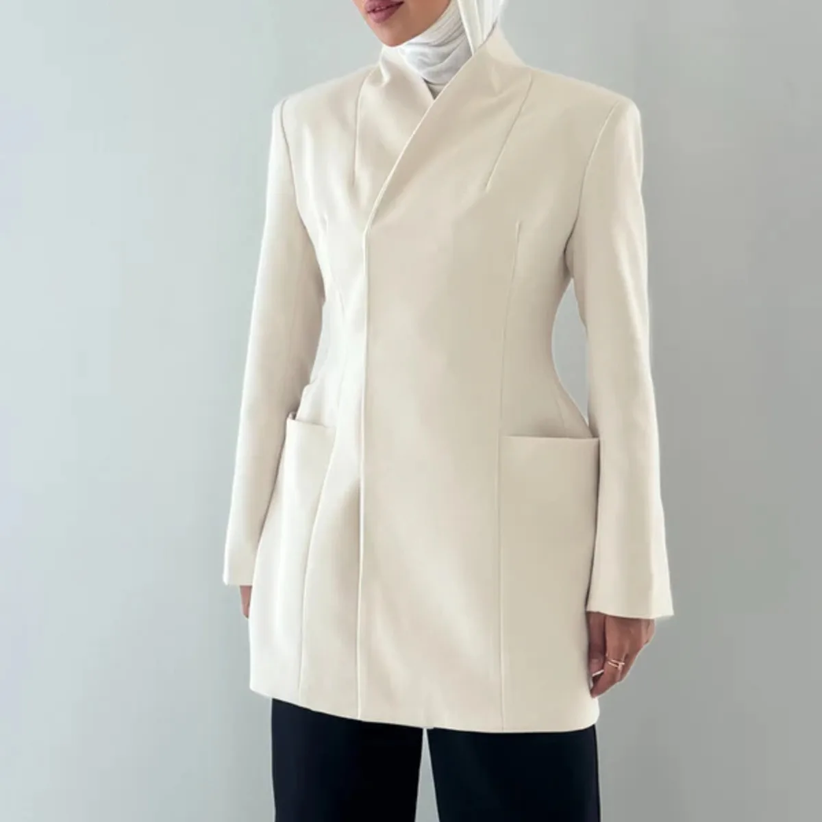 2 Pocket Collarless Blazer (11).jpg