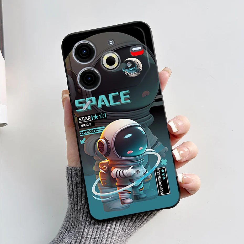Luxury Marble Black Silicone Soft Phone Case - Elegant TPU Back Cover in 6.78