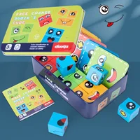 Kids Face Change Cube Puzzle Game Educational Toys Emotion Expressions Children Blocks Games Early Learning Montessori Toy 2