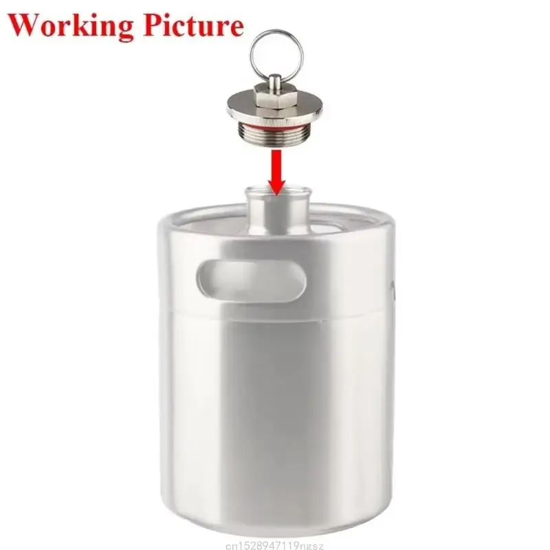 Stainless Steel Beer Kegs Lid Home Brewing Threaded Two Vent Pressure Cover R9UD