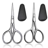 1Pcs Facial Hair Beard Scissors for Mustache, Nose, Eyebrows and Nail Cutting Scissors Stainless Steel Trimming Makeup Scissors 1