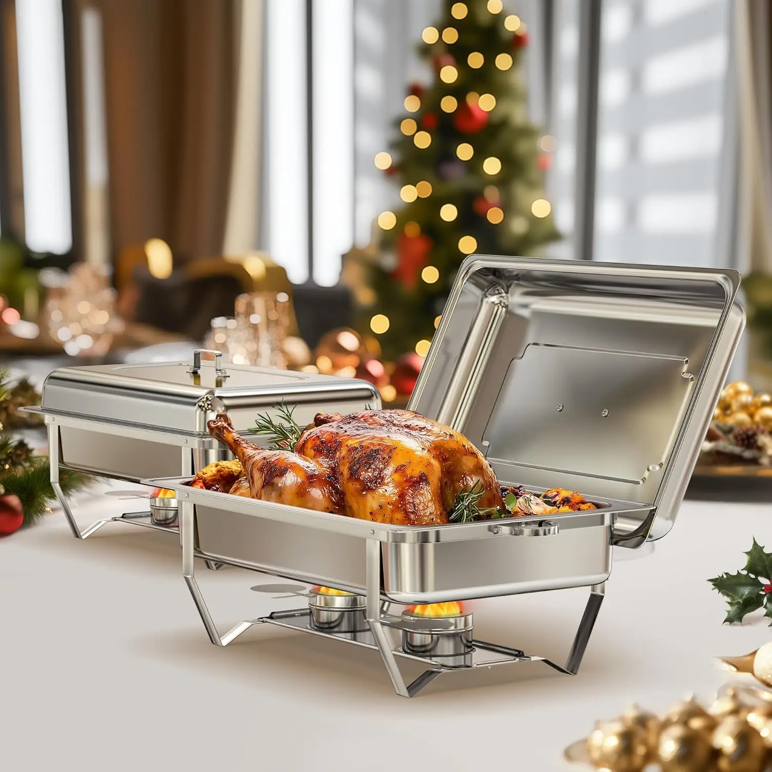 Stainless Steel Rectangle Chafing Dish Food Pans for Catering Buffet