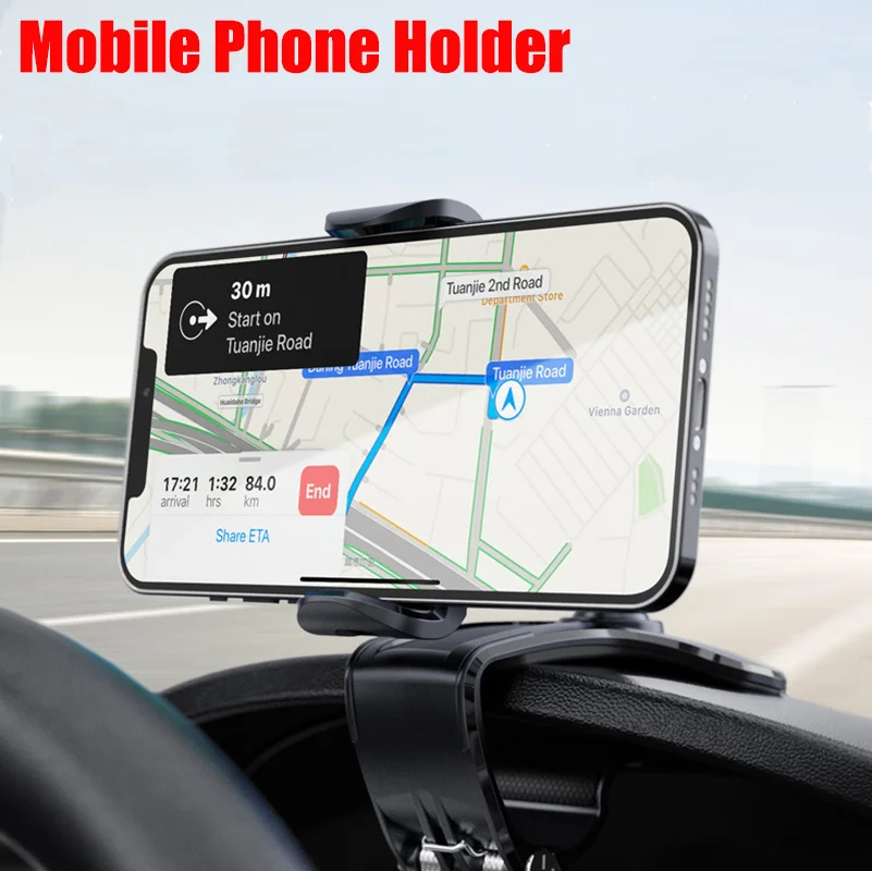 

360 Rotation Auto Car Cellphone Holder Adjustable Dashboard Clip Mount Mobile Phone Bracket Interior Decoration Accessoires