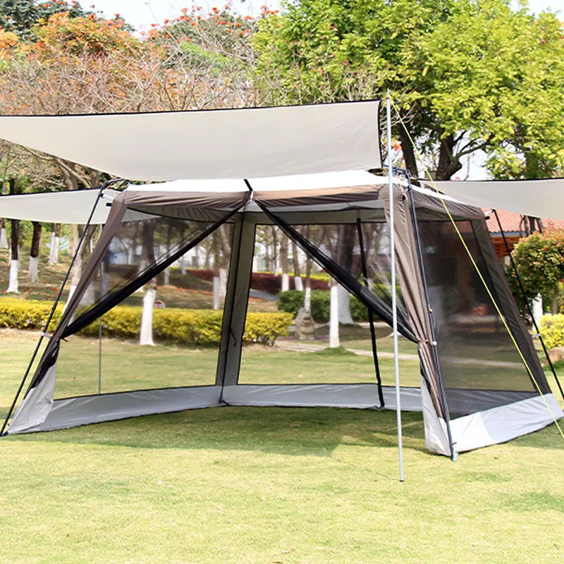 

JETSHARK Two room 3-4 person silver Sunshade Beach Rainproof Picnic Portable waterproof outdoor Camping Tent with pergola