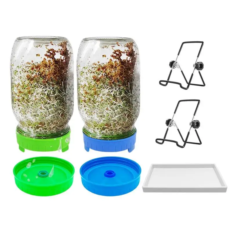 

Sprouting Jar Kit Seed Tray Sprouter Mason Jars With Screen Lids Sprouts Growing Kit For Eating Alfalfa Mung Bean Broccoli