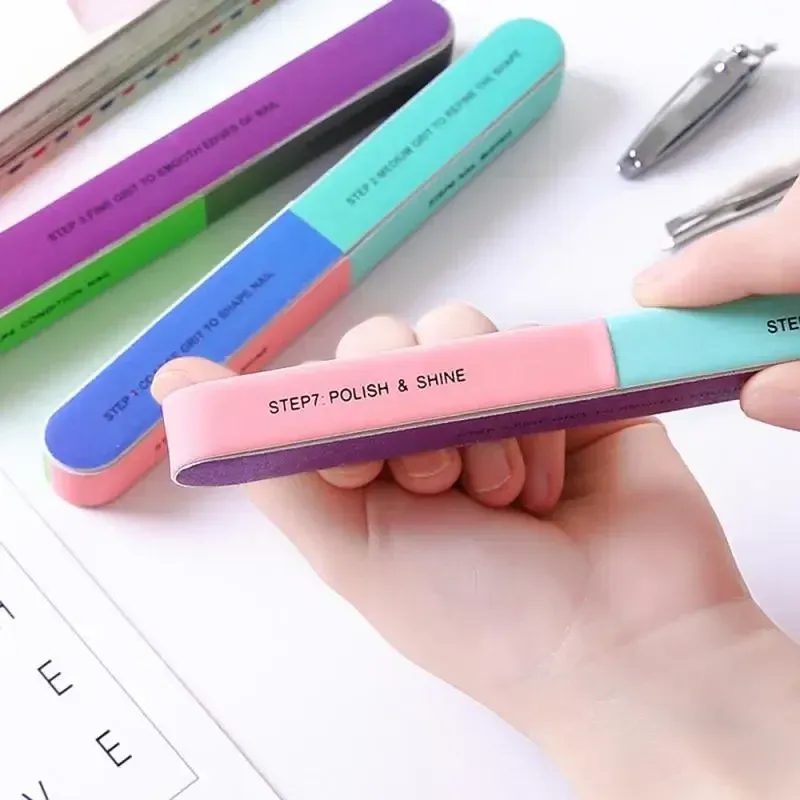 Creative Printing Nail Clipper Pedicure For Manicure Nails Accessories Six-sided Polishing File Nail Tool Sponge Nail Files