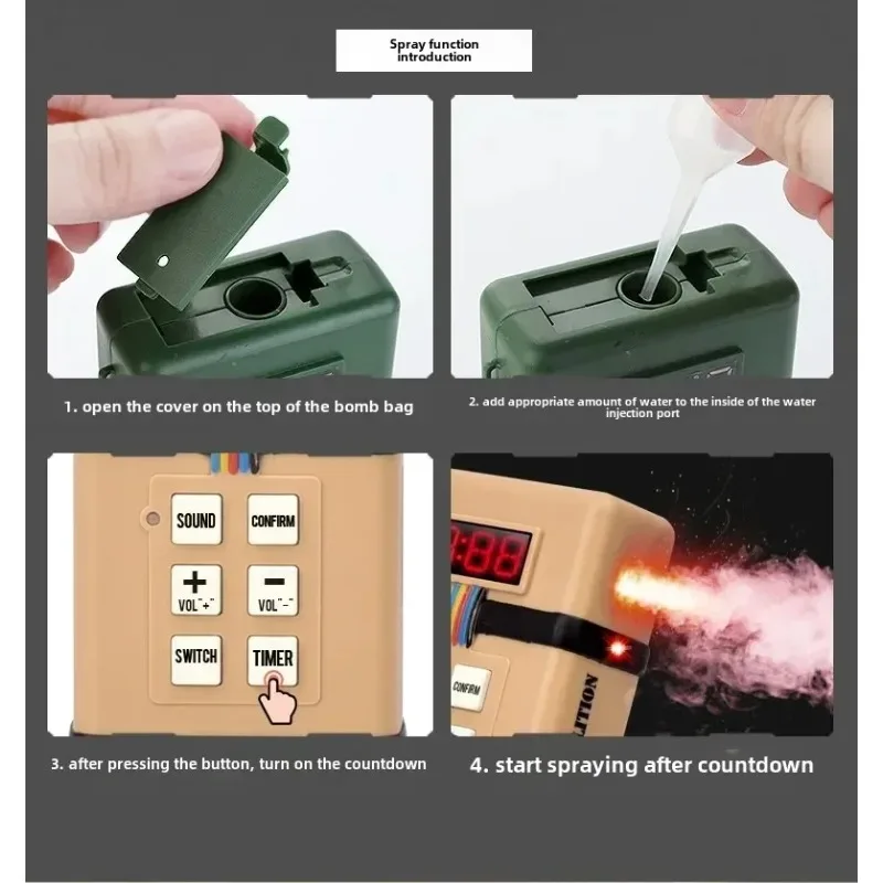 Hobby Collection Simulation Scene Model Toy Digital Timing Control With Light Sound Spray Effect Decorative Ornament for Display