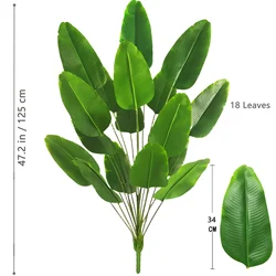 Large Tropical Palm Tree with Real Touch Leaves - Strelitzia Reginae Artificial Plant for Home and Garden Decor (LRJ - 18Y - c34 - 125 - T31)