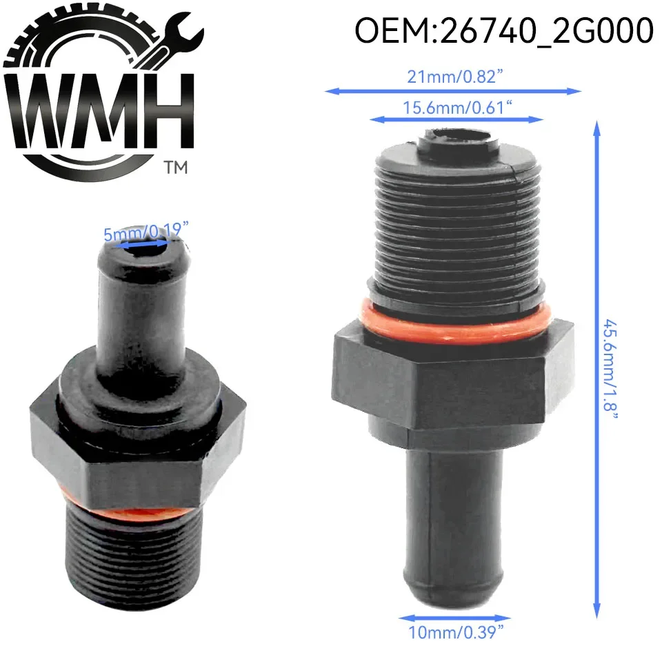 1/5/10 ชิ้น 26740-2G000 267402G000 ชุดวาล์ว PCV สำหรับรถ Tucson ปี 2010-2015, Elantra ปี 10-15, Sonata ปี 2008-2015, Hyundai Coupe ปี 12-13 1