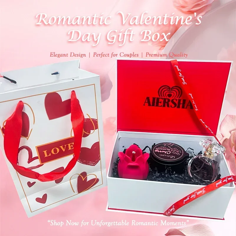 AIERSHA Valentine's Day Adults Gift Set Sex Perfume Massage Candle Full Body SPA for Couples Rose Vibrator Sex Toys for Women