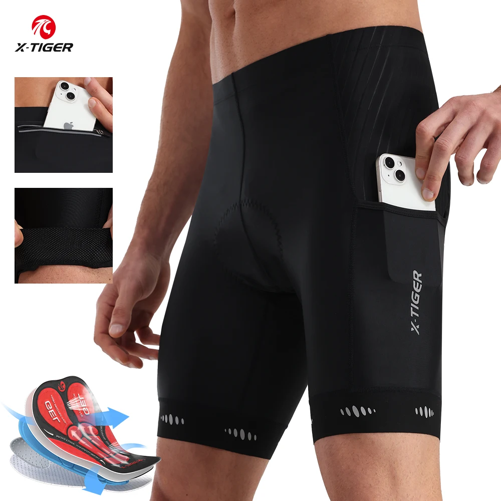 Men's 5D Gel Padded Cycling Shorts with Back Pocket