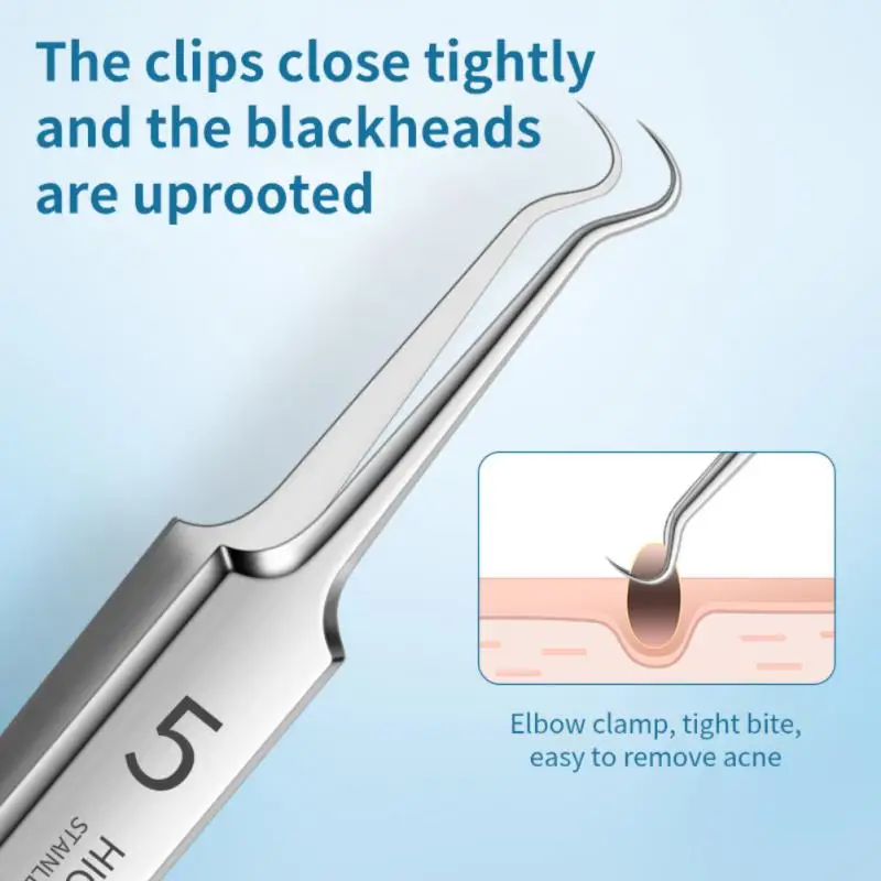 German Ultra-fine No. 5 Cell Pimples Blackhead Clip Tweezers Beauty Salon Special Scraping & Closing Artifact Acne Needle 1PCS