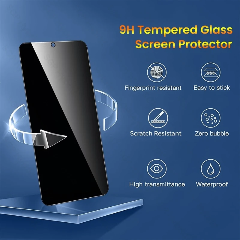 Premium Privacy Tempered Glass Anti-Spy Screen Protector (2-Pack) - Advanced Anti-Peeping Technology