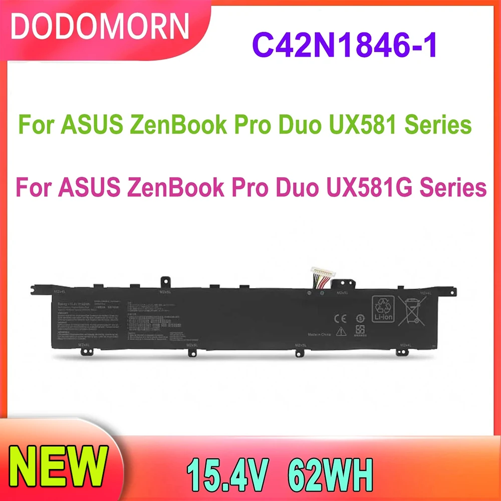 C42N1846-1 Batteria Per Laptop Per Asus Zenbook Pro Duo Ux581Gv Duo Pro Ux581G Pro Duo Ux581Gv Serie Spedizione Gratuita 2 Anni Di Garanzia