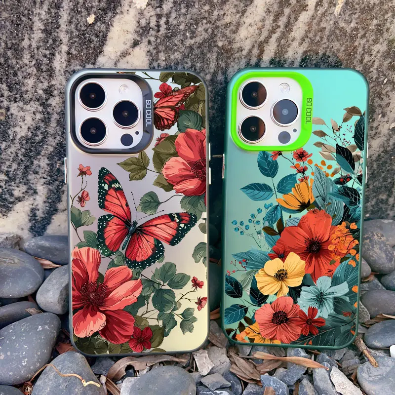 Vintage Elegant Pink Peony Flower Shockproof Laser Phone Case