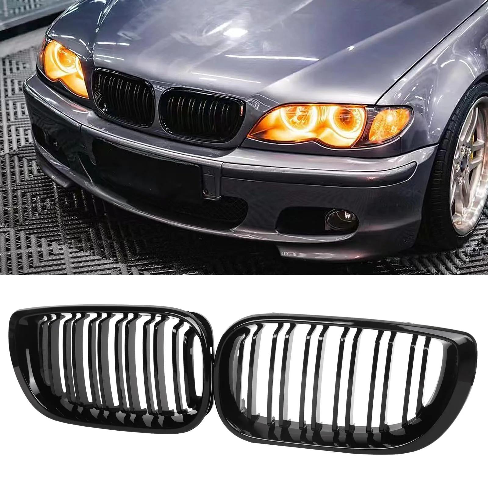 BMW　メッキ　グリル　3シリーズ　E46　前期　2ドア　クーペ　Mテク　アルピナ　ハーマン　ACシュニッツアー　1999～2001ｙ　C GYUYT(ギュイト) 車のフロントグリル、3 シリーズ E46 4 ドア 2002