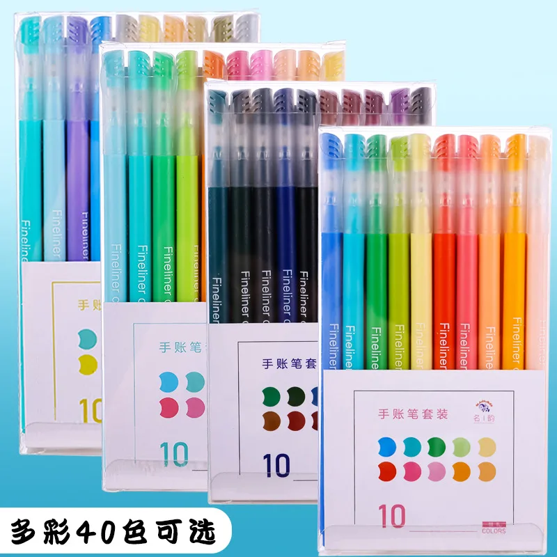 

10pcs Multi Color Gel Pens Set Micron Tip Sweet Salt Morandi Retro Colors Quick Dry Ink Marker Liner Highlighter Drawing