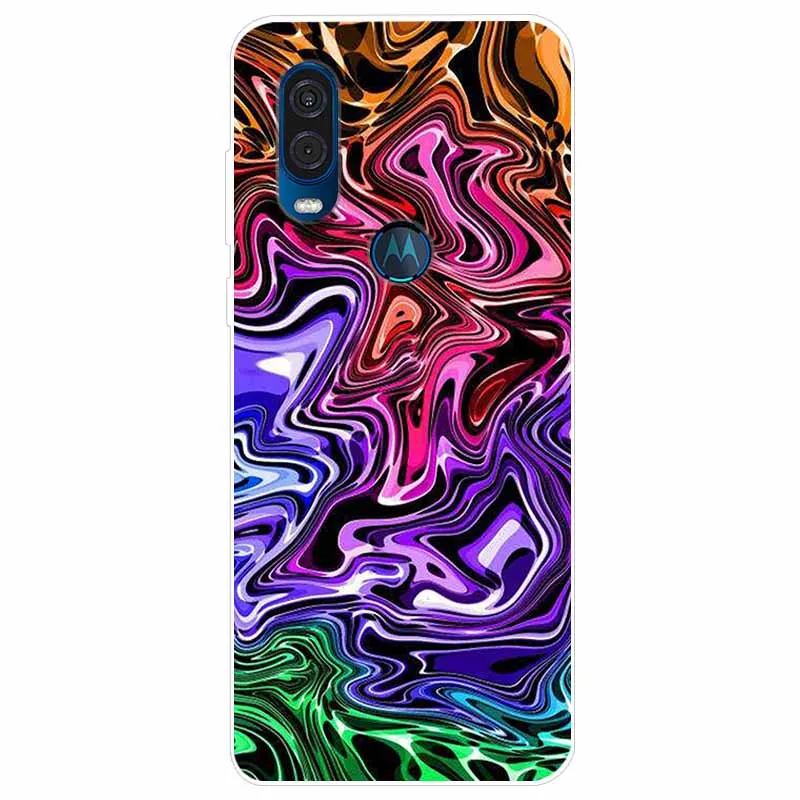 Elegant Marble Design Soft TPU Back Cover for Moto One Vision/Macro/Action