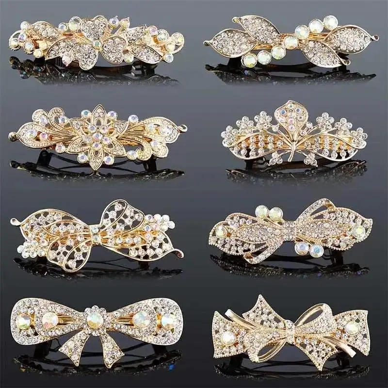Koreanische Glänzende Strass Haar Clip für Mädchen Frauen Mode Süße Exquisite Perle Blume Haarnadel Haar Klaue Haar Zubehör