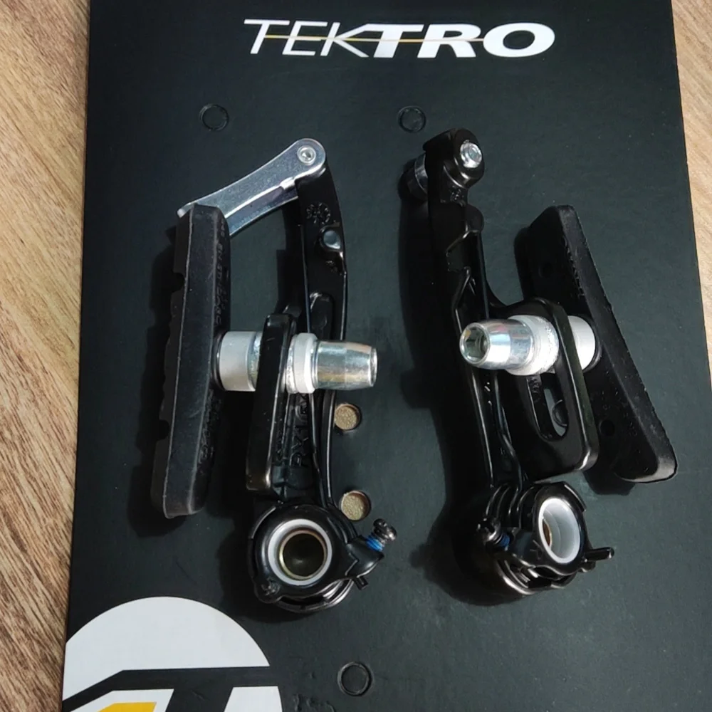 Tektro 926 AL mini v brake arms, before & after filing - a photo on