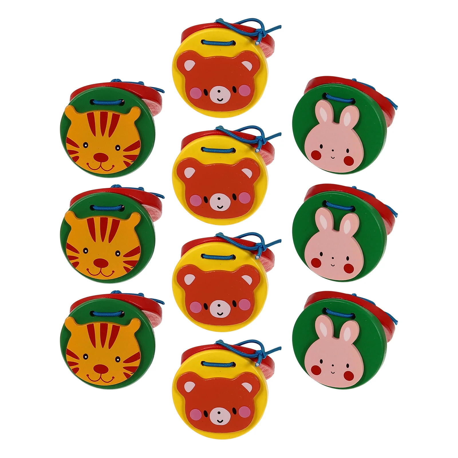 10Pcs Animal Castanets Kids Musical Instruments Cartoon Pattern ff Children Castanets Toys Percussion Christmas Gift