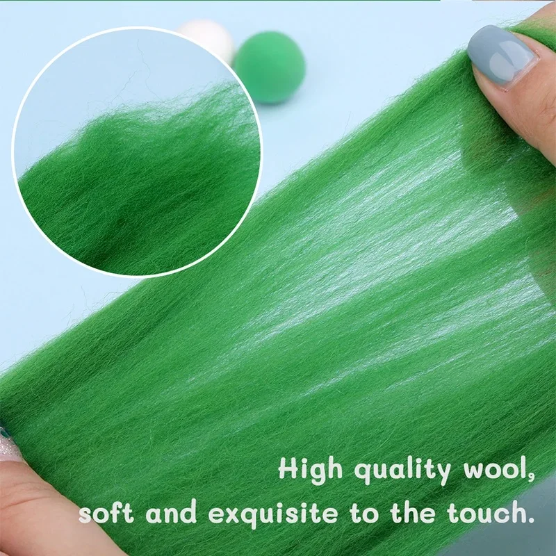 MIUSIE 250g Multicolor Felting Wool Fiber Soft Felt Weaving With Storage Box For Animal Projects Felting Wool for Needlework needle felting wool wool felting kit