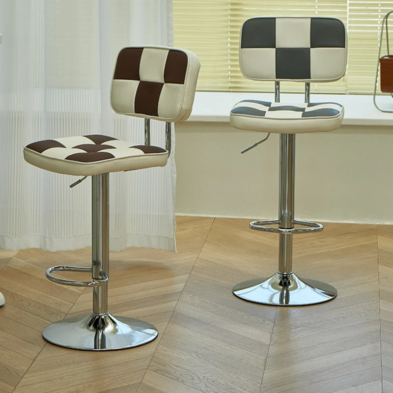 

reception Adjustable Counter high kitchen stools Office Relaxing Designer Bar Chairs Leather Taburete Barra Kitchen Furniture HY