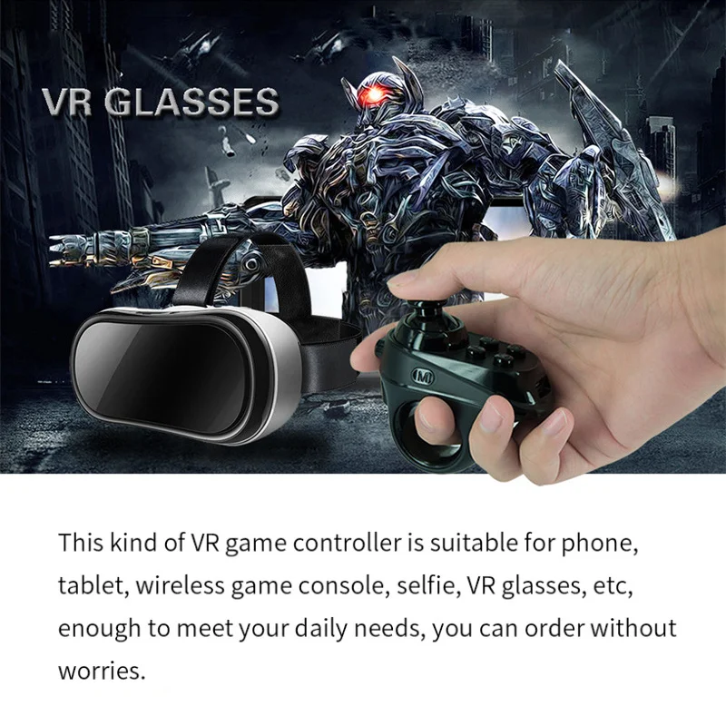 Game Controller R1 Mini Ring Bluetooth Rechargeable Wireless VR Remote Game Controller Joystick Gamepad For Android 3D Glasses