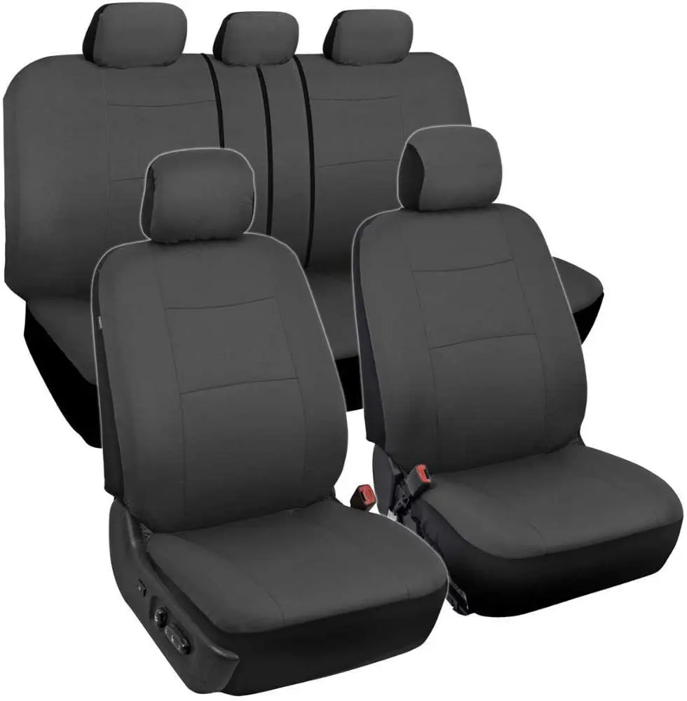 

Car Seat Covers Full Set Breathable Cloth Front and Rear Split Bench Seat Covers for Car Universal Cloth Seat Covers for SUV Van