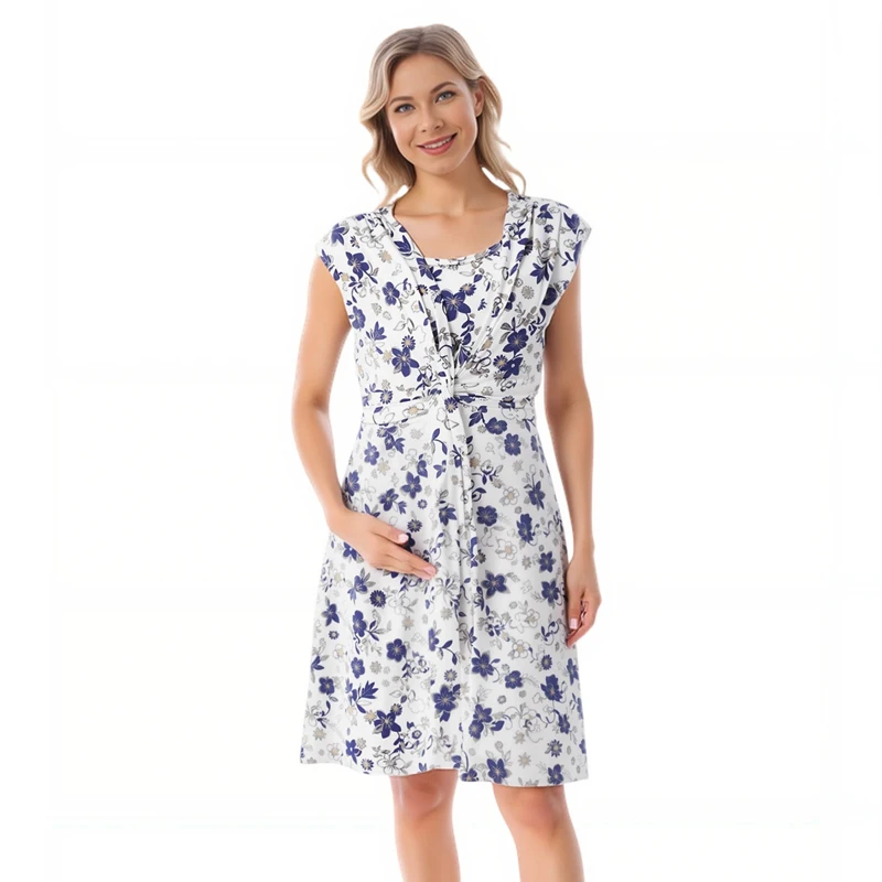 Breastfeeding Dress for Postpartum Women Sleeveless Maternity Clothes Beach Knee-Length Pregnant Women Dress Wear Summer 4 S7a7e888b798047658067c08a51f436b9T