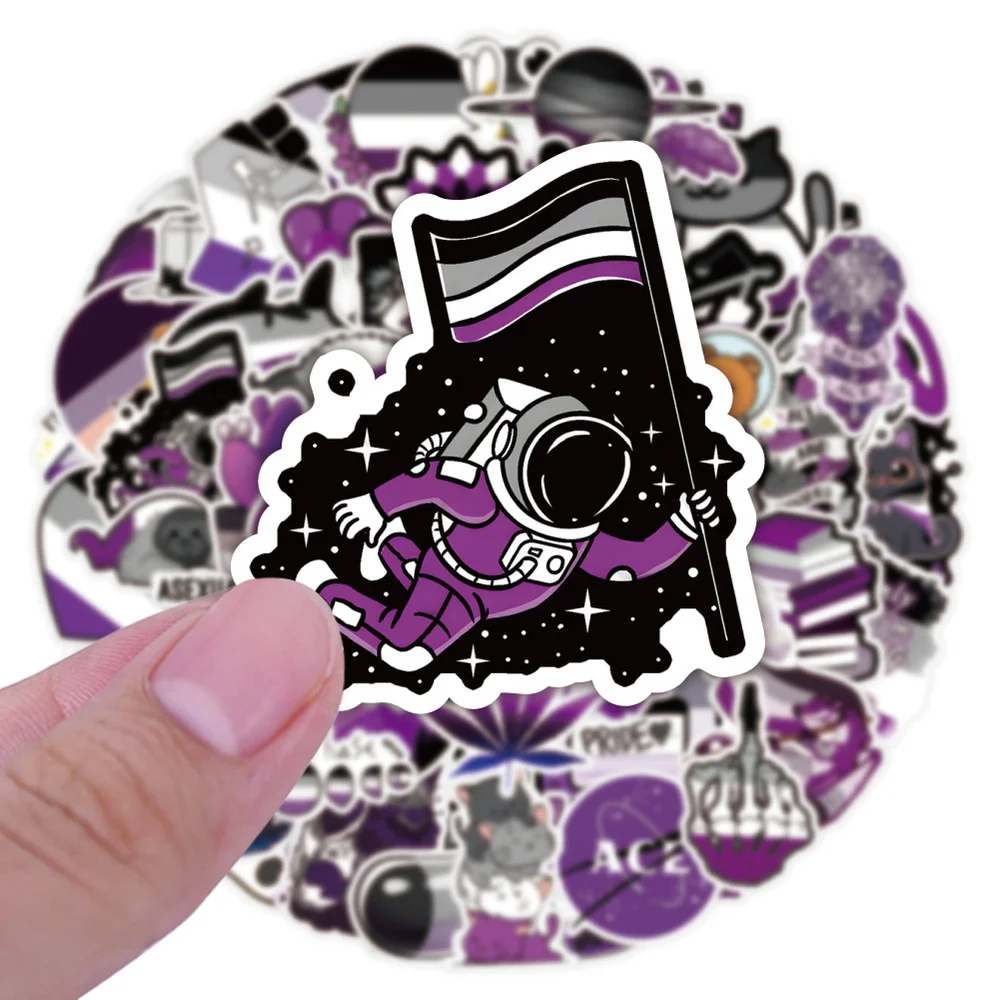 

10/60Pcs Cartoon Community Nonsexuality Asexuality Asexual Pride Stickers Toys DIY Skateboard Phone Luggage Decal Sticker