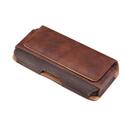 Luxurious Leather Belt Clip Waist Bag Case - iPhone 18 (Brown)