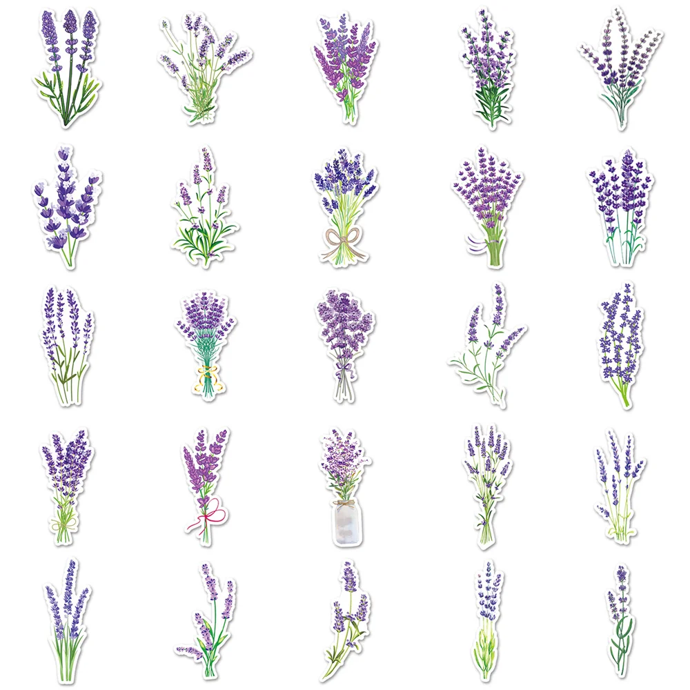 10/30/50PCS Lavender Cartoon Small Fresh Personality Creative Sticker Desk Refrigerator Skateboard Waterproof Sticker cartoon stickers